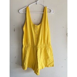 American Apparel Womens Yellow Romper Small Lightweight Casual Summer Shorts